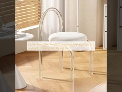 Stylish Assembled Acrylic Transparent Makeup Chair for Bedroom, Balcony, and Dining Use