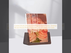 Custom Acrylic And  Wood U-Shaped Photo Frame , Desktop Acrylic Picture Photo Display 6x7, 7x7, And 8x10 Inch Sizes
