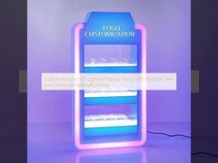 Custom Acrylic LED Lighted Display Stand with Multiple Tiers and Colors for Specialty Stores