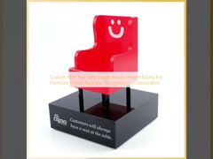 Custom Mini Red Sofa Shape  Acrylic Award Trophy For Furniture Theme Business Recognition or Celebration