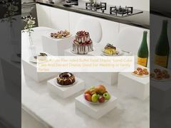 White Acrylic Five-sided Buffet Food Display Stand Cubic Cake And Dessert Display Stand For Wedding or Family Parties