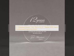 5'' Diameter Round Clear Blank Acrylic Plaque With Stand Customized Engraving Event