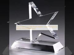 Star Shape Corporate Acrylic Award , Custom Engraving Acrylic Plaque With Stand