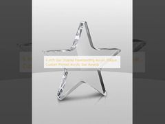 6 inch Star Shaped Freestanding Acrylic Plaque , Custom Printed Acrylic Star Awards