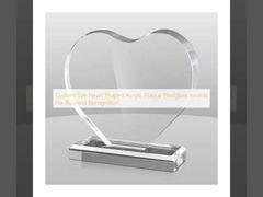 Custom Size Heart Shaped Acrylic Plaque Plexiglass Awards For Business Recognition