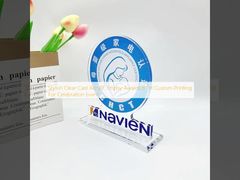 Stylish Clear Cast Acrylic Trophy Awards 8'' H Custom Printing For Celebration Event