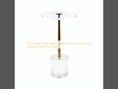 Clear Acrylic Coffee Table Modern Furniture Acrylic And Stainless Steel Accent Table