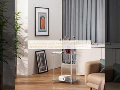 Lucite Furniture acrylic bedside table Nightstand For Apartments Or Cozy Corners