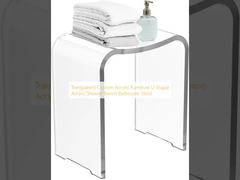 Transparent Custom Acrylic Furniture U Shape Acrylic Shower Bench Bathroom Stool