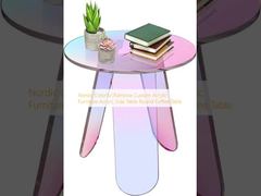Nordic Colorful Rainbow Custom Acrylic Furniture Acrylic Side Table Round Coffee Table