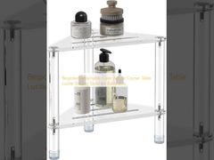 Bespoke Detachable Clear Acrylic Corner Table Lucite Shower Stool for Bathroom