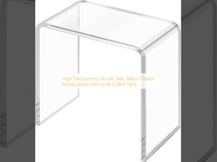 High Transparency Acrylic Side Table U Shape Multipurpose Use Lucite Coffee Table